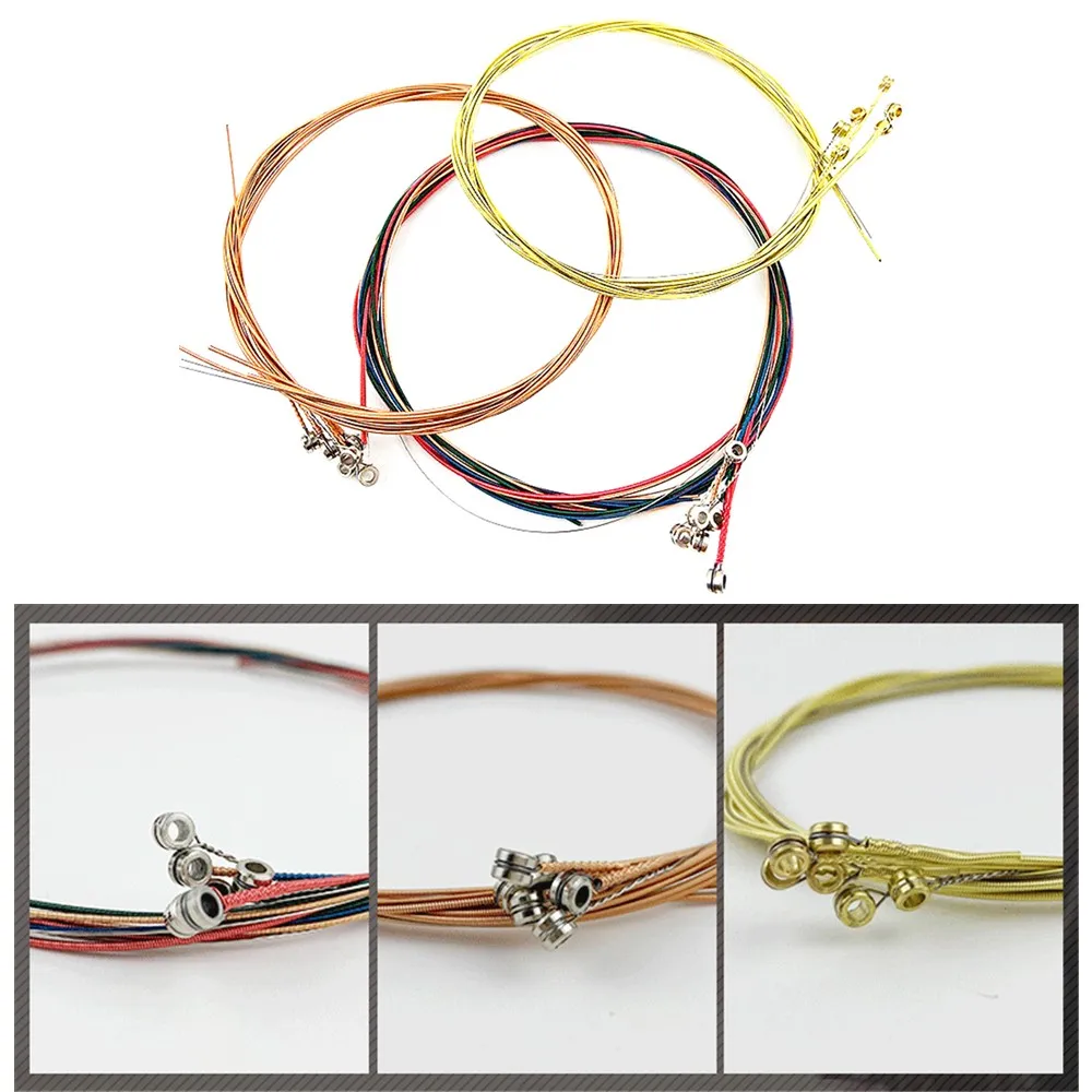 1 Набор/6 шт. цветные Струны для акустической гитары высококачественные