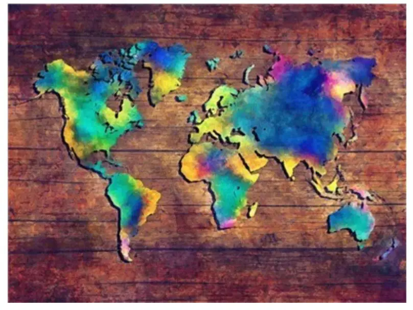 Полная круглая Алмазная картина вышивка крестиком карта мира алмазная алмазные