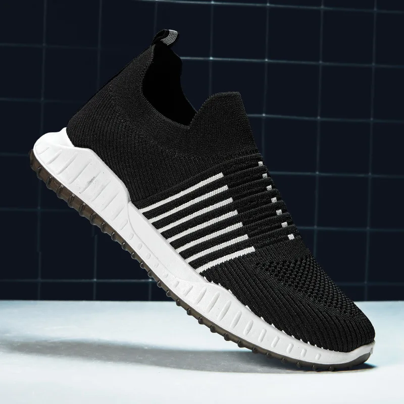 

2020 spring and autumn new tide flying woven sneakers casual one-pedal lazy shoes fashion flat heel round head low-top shoes