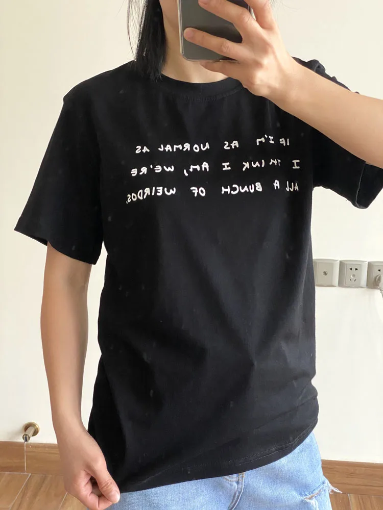 

Street Versatile Women's Top 2022 Summer New Simple Letter Printed O-Neck Cotton Short Sleeve T-Shirt