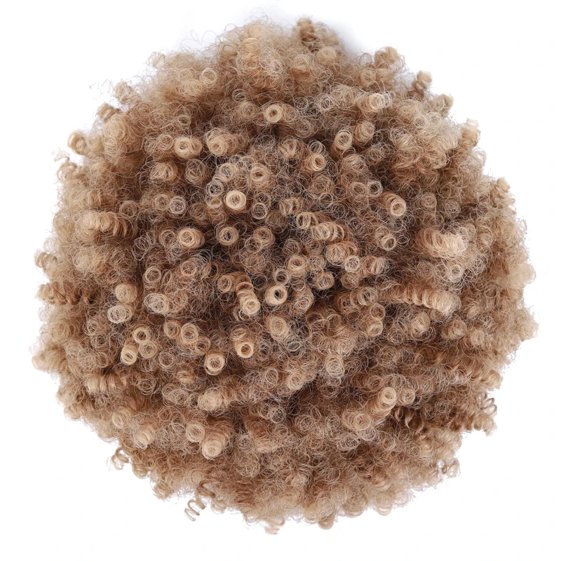

Lanyi Afro Kinky Curly Drawstring Ponytail Synthetic Hair Clip In Extensions Hair Bun For Woman Fluffy Curly Hair