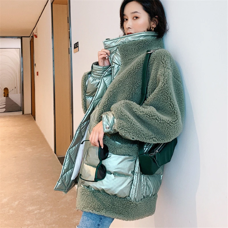 Новинка 2019 осенне зимнее женское кашемировое овечье пальто женская меховая