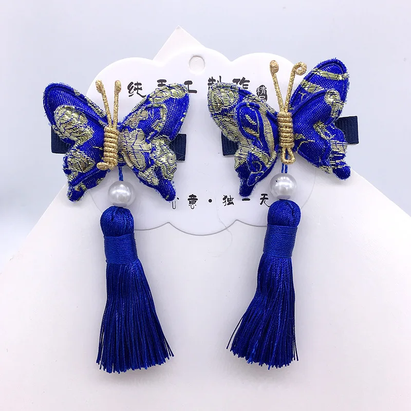 Детская шпилька для волос с бабочкой и кисточкой |