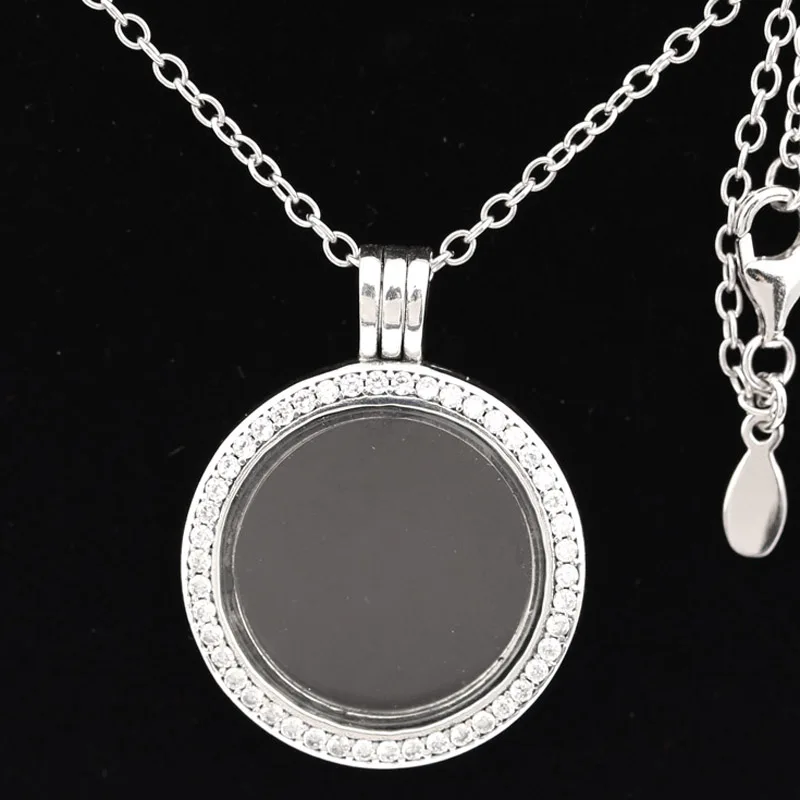 Сверкающие плавающие медальоны с кристаллом и стеклянным ожерельем для бусин из