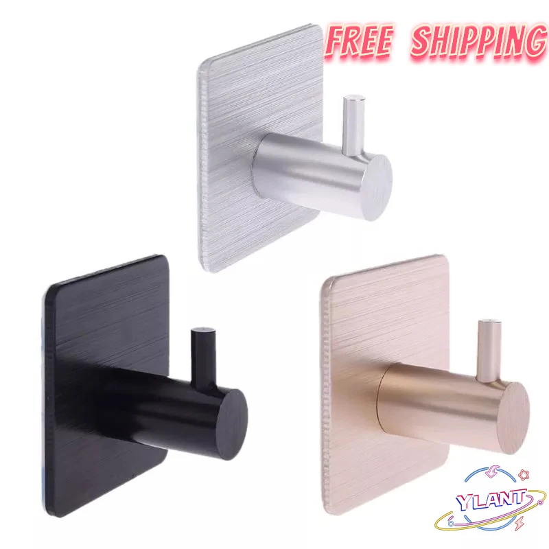 

SWT para llaves colgador de toallas de cocina gancho de aluminio duradero autoadhesivo para puerta y pared del hogar perchero