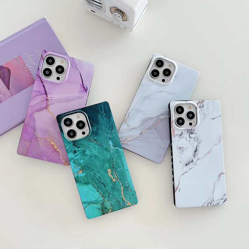 

For iphone case Right Angle Marbling phone Case For Iphone 11 12 13 Pro max 7 8 plus X Xs Xr SE2 Side heart pattern Soft Cover