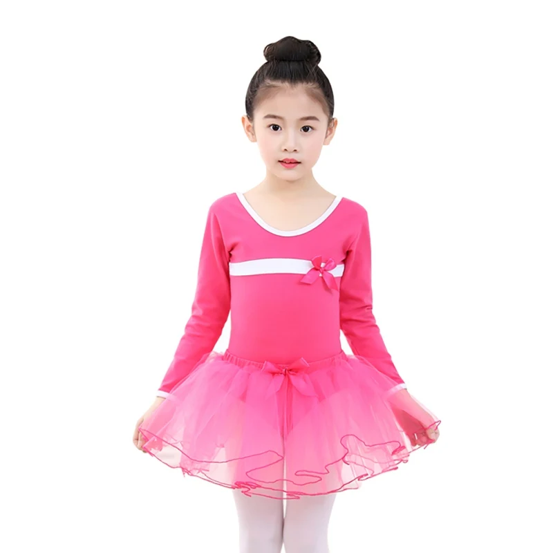 

Gymnastics Suit Dance Clothes Practice long-sleeved Dress Girls Cotton Grading National Dance clotheschildren's