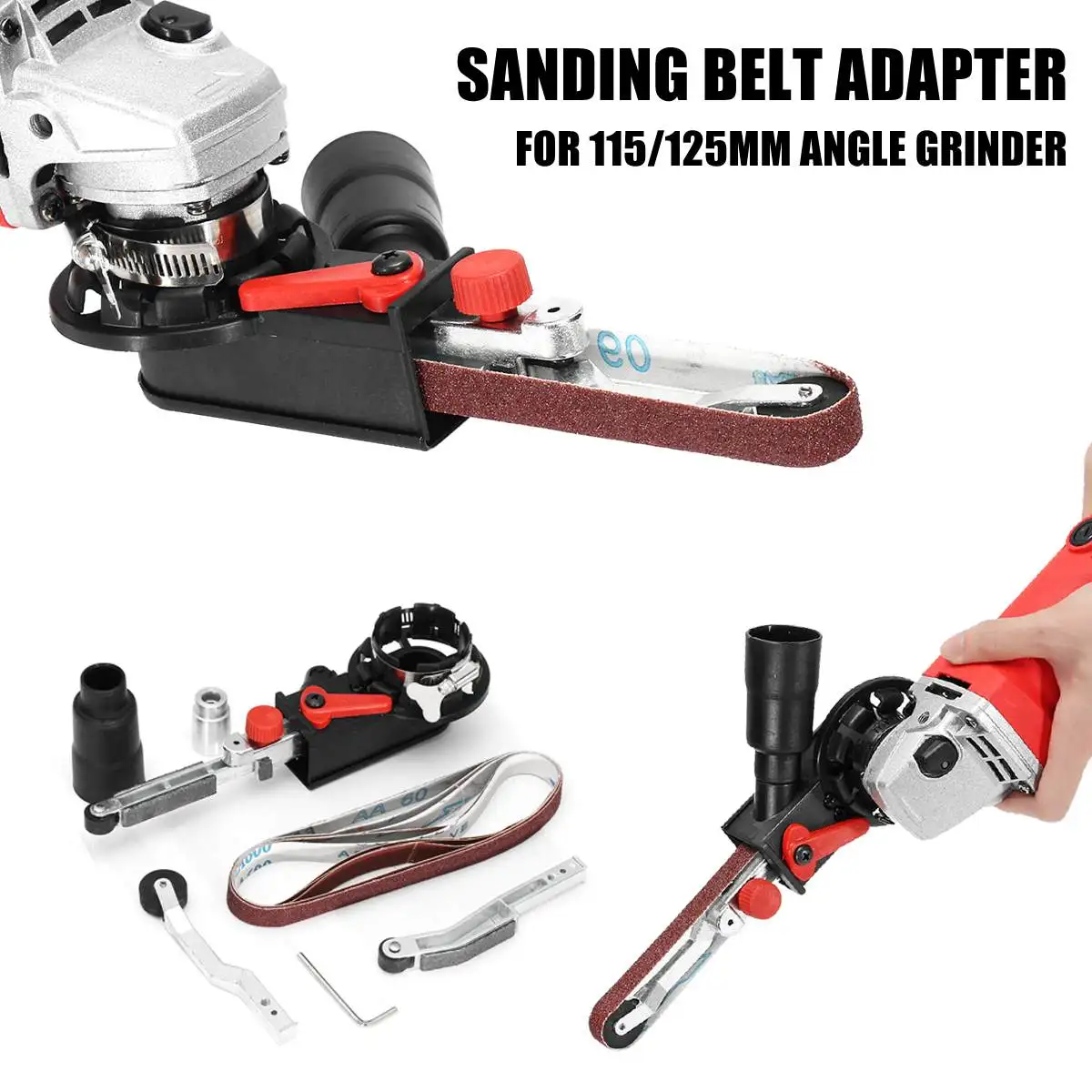 

M10/M14 Sanding Belt Adapter Attachment Converting 100/115/125mm Electric Angle Grinder To Belt Sander WoodWorking