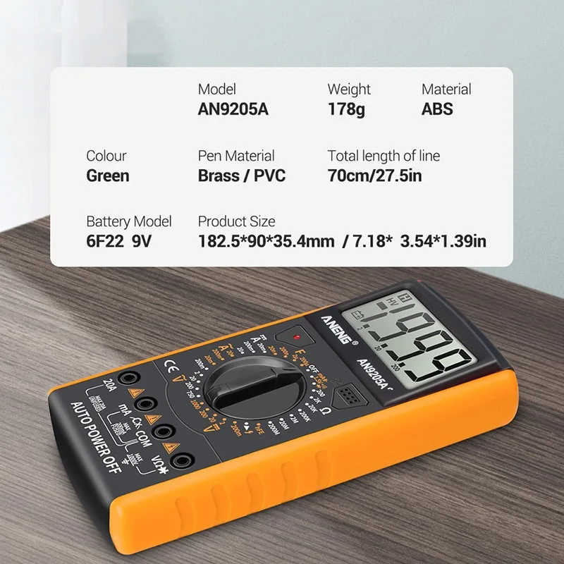 

AC / DC Digital Multimeter Profesional Transistor Electric Tester Analog Test Meter Auto Range Multimeter