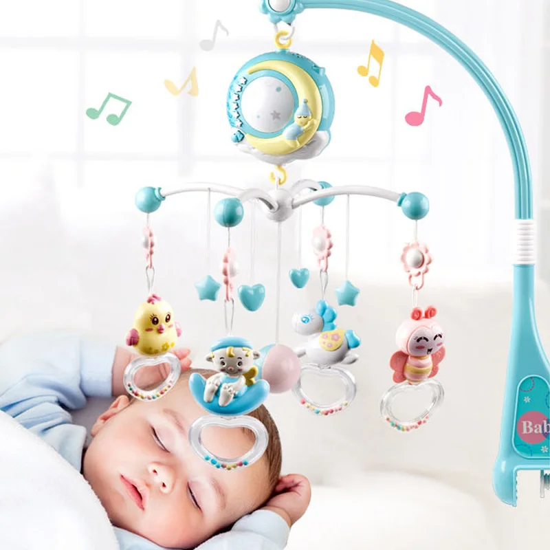 Baby Toys Crib Mobiles Rattles Music Educational Bed Bell Carousel for Cots Projection Infant 0-12 Months Newborns |