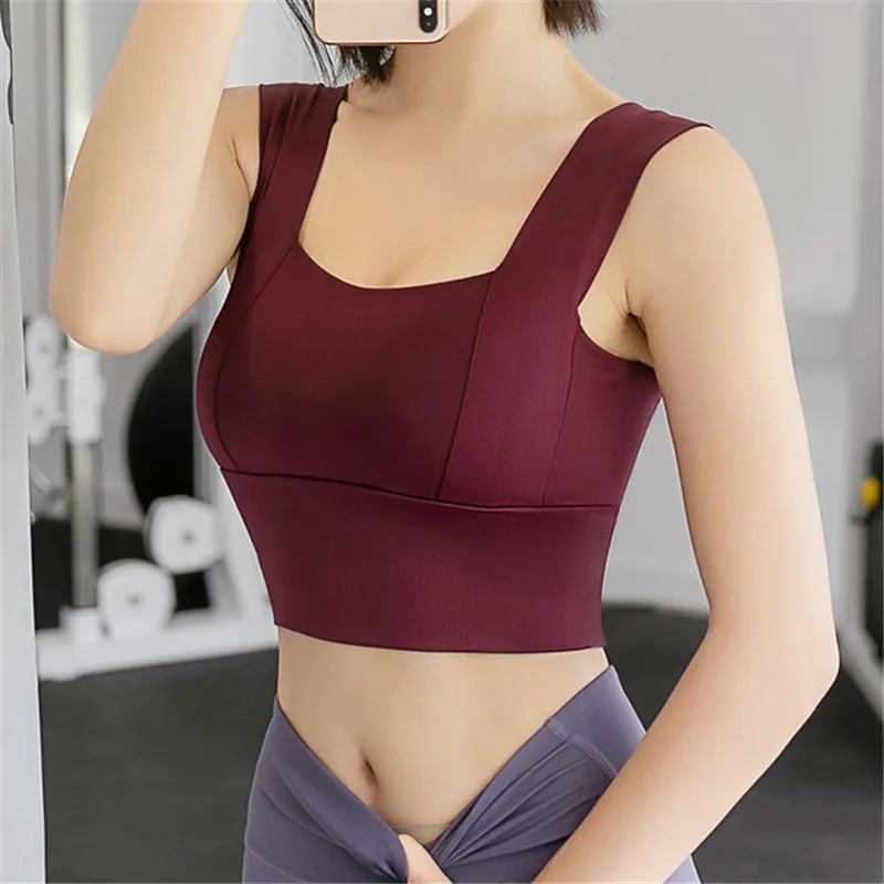 

Quick-Dry Running Sports Underwear Fitness Yoga Women Training Vest Female Anti-Shock Sports Bra Shock Push Up Breathable