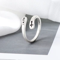 classic retro simple crucifix ring fashion mens womens opening adjustable ring trend mens and womens nightclub jewelry gifts