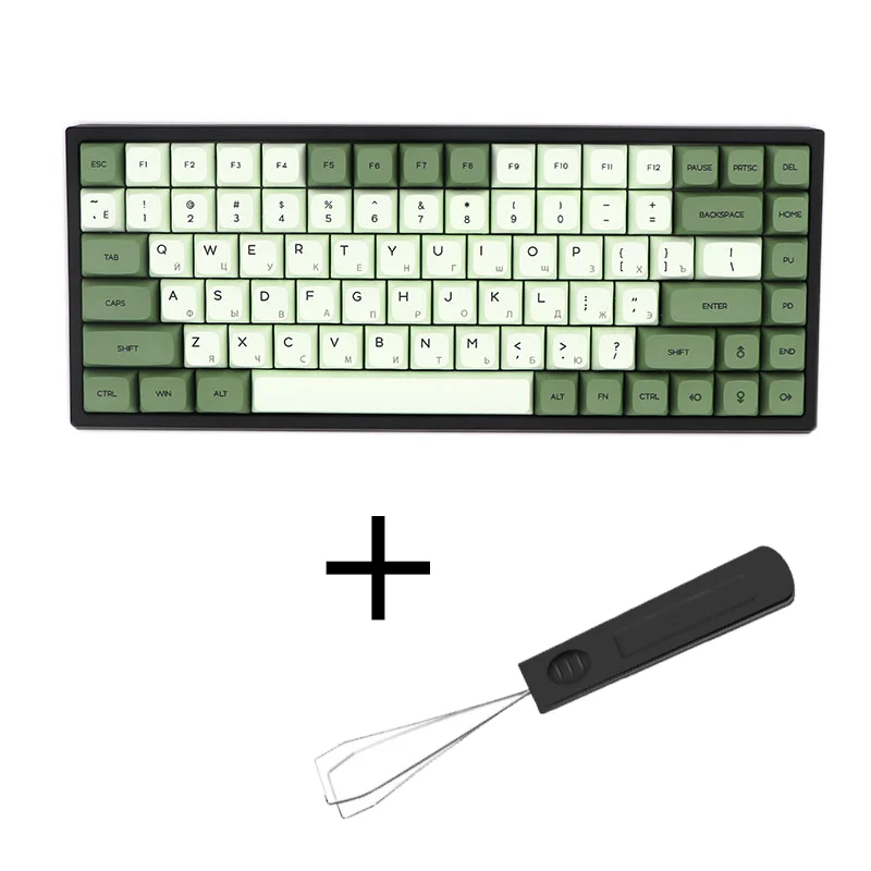 

Matcha sublimation 124-key Japanese, Korean, Russian text root PBT mechanical keyboard GH60/68/96/104 keycap