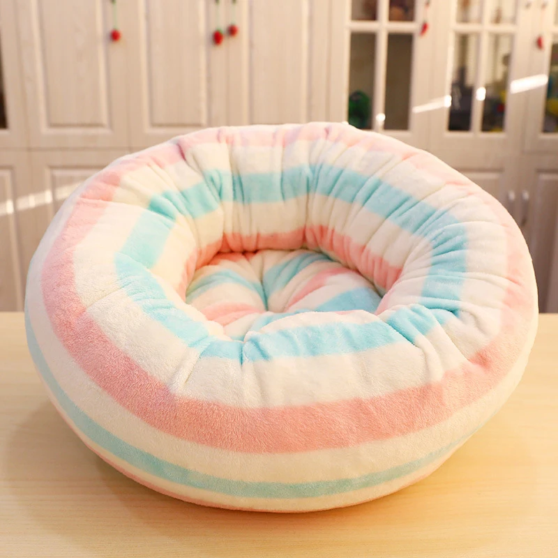 Круглая кровать для собак Jormel моющаяся длинная плюшевая и кошек очень мягкие