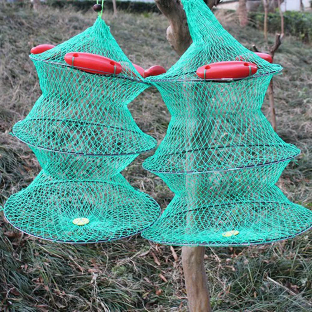 

Рыболовная сеть для лодки, Складная портативная ловушка для морской рыбалки, клетка с 3 плавающими мячиками