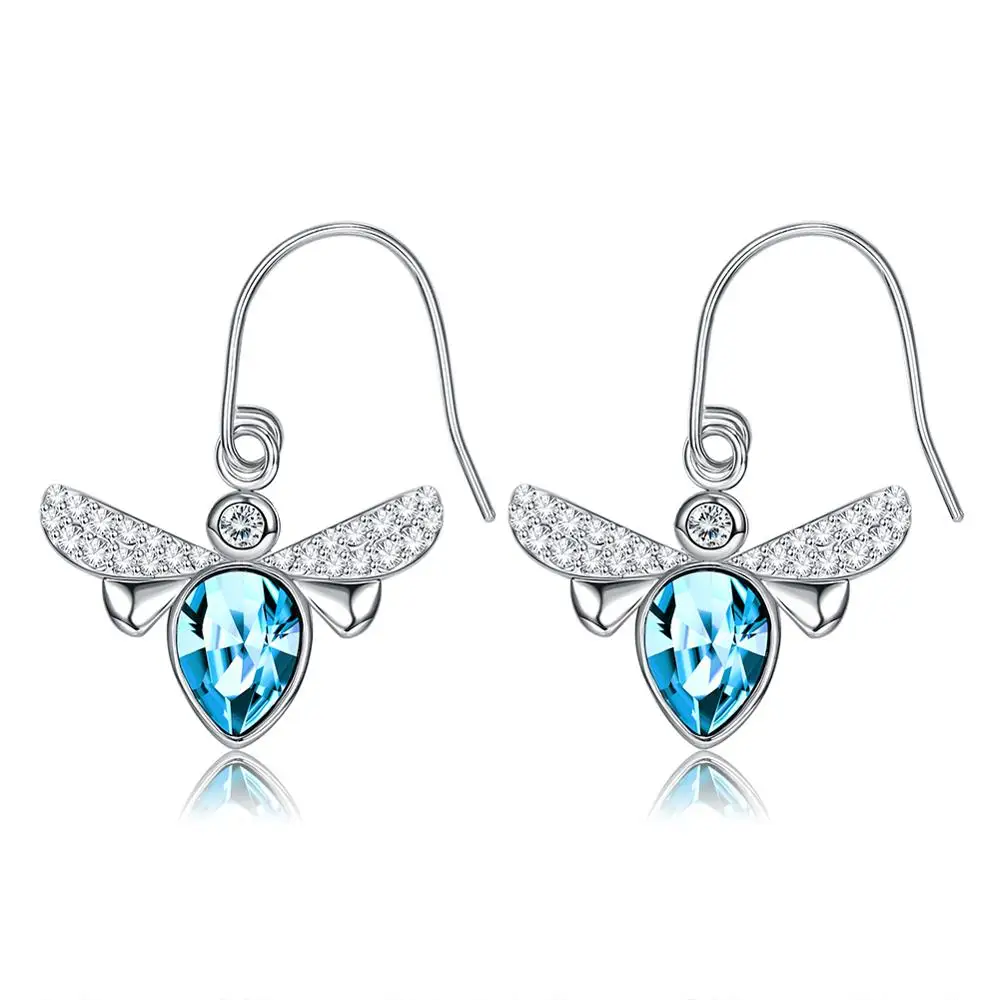 Серьги подвески с кристаллами Swarovski серебро 925 пробы|Серьги-подвески| |
