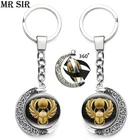 Новинка, поворотный брелок со стеклянной подвеской в виде египетского скалаба, модный брелок для ключей в винтажном стиле с защитой Египта