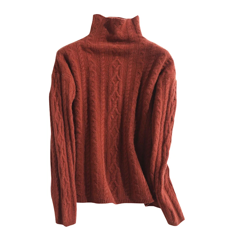 

LONGMING 2021 New Cashmere Sweater Turtleneck Women Merino Wool Pullover Knitting Soft Winter Clothes Jumper Women knitwear