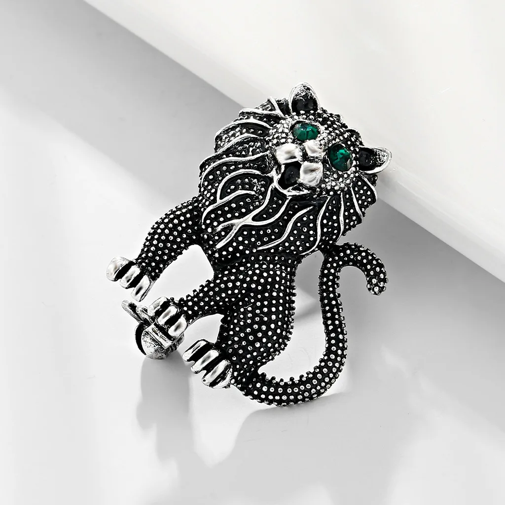 Винтажная Золотая брошь Лев мужской костюм Харадзюку броши на лацкан хиджаб