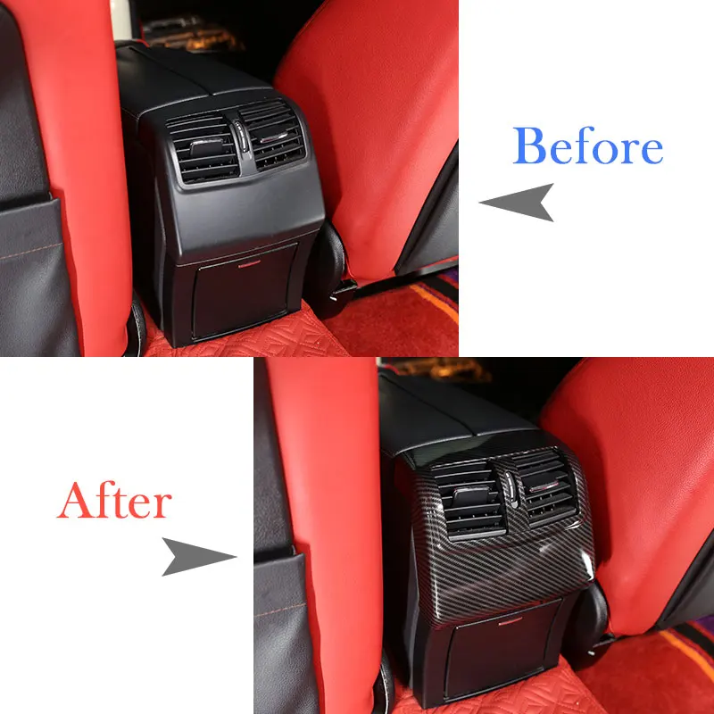 Для Mercedes Benz E Class W212 2012-2015 ABS Углеродное волокно Автомобильная задняя подлокотниковая коробка Крышка вентиляции кондиционера воздуха Аксессуары.