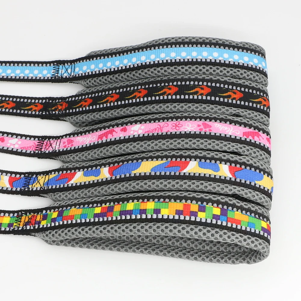 Светоотражающий Поводок для собак ошейник с регулируемой печатью нейлоновый