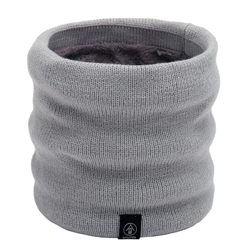 Light Grey Модные вязаные шарфы, зимние теплые шарфы для шеи для мужчин и женщин, лыжные гетры для шеи, маска для лица - Цвет: Light Grey