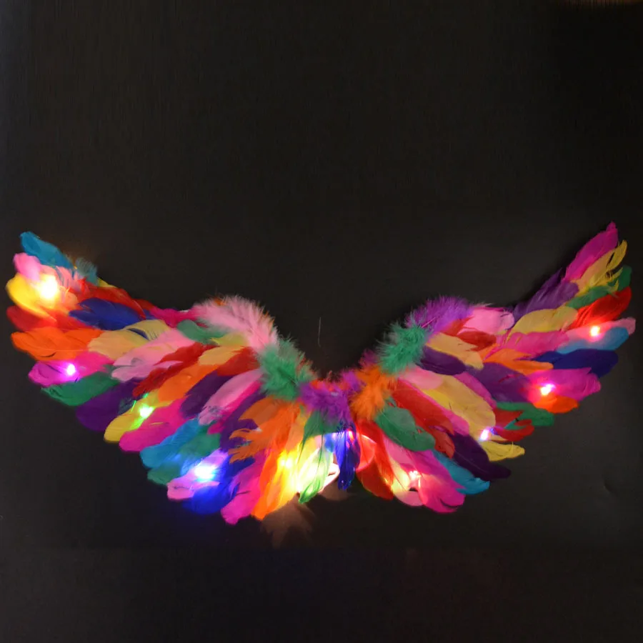 wing colors Светодиодный светильник; светящаяся юбка-пачка принцессы с крыльями ангела для девочек; карнавальный Свадебный костюм; Светящиеся вечерние юбки на Рождество; Navidad; Хэллоуин - Цвет: wing colors