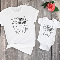 mommy and me shirts mama llama tshirt 2021 baby little llama baby shower boy girl gift mom daughter matching clothes t
