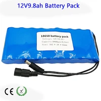 12v battery 18650 9 8ah portable rechargeable batteres dc 11 1v 12v 12 6v 9800mah 18650 li ion battery cctv camera monitor