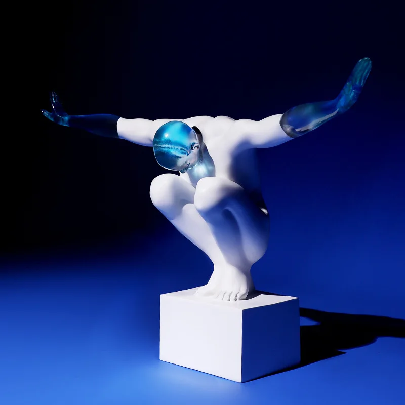 

Creative Human Body Art Statue Modern Home Decoration Living Room Expoy Resin Figure Gymnast Sculpture Ornament Gift Accessories