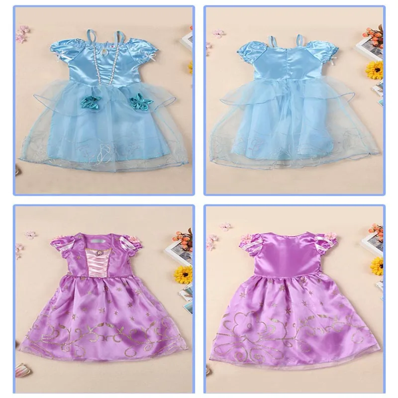 Children's Wear Girl Dress Cinderella Princess Costume Cosplay Baby Long Hair Beauty Vestido | Детская одежда и обувь