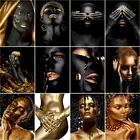 Картина по номерам на холсте, африканская Женская Рамка, для рисования по номерам