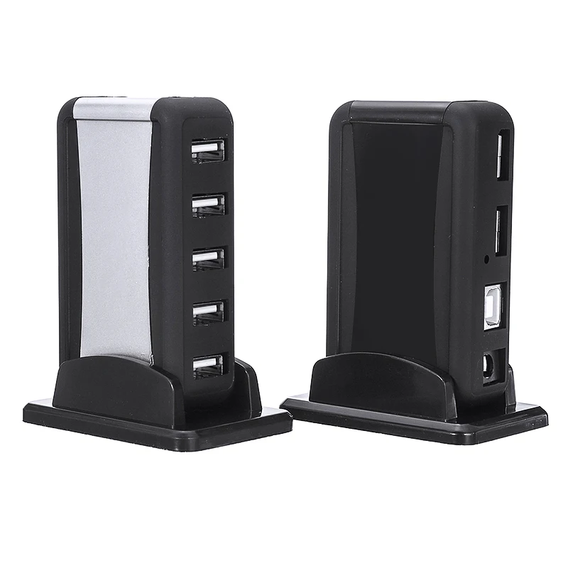 Мульти функциональный 7 портовый вертикальный USB 2 0 Hub адаптер 480 Мбит/с высокой