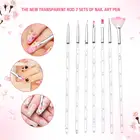 7 шт набор кистей для ногтей прозрачный ручка линия строитель для нанесения точек, рисования различных функций типа сделай себе сам дизайн ногтей маникюр