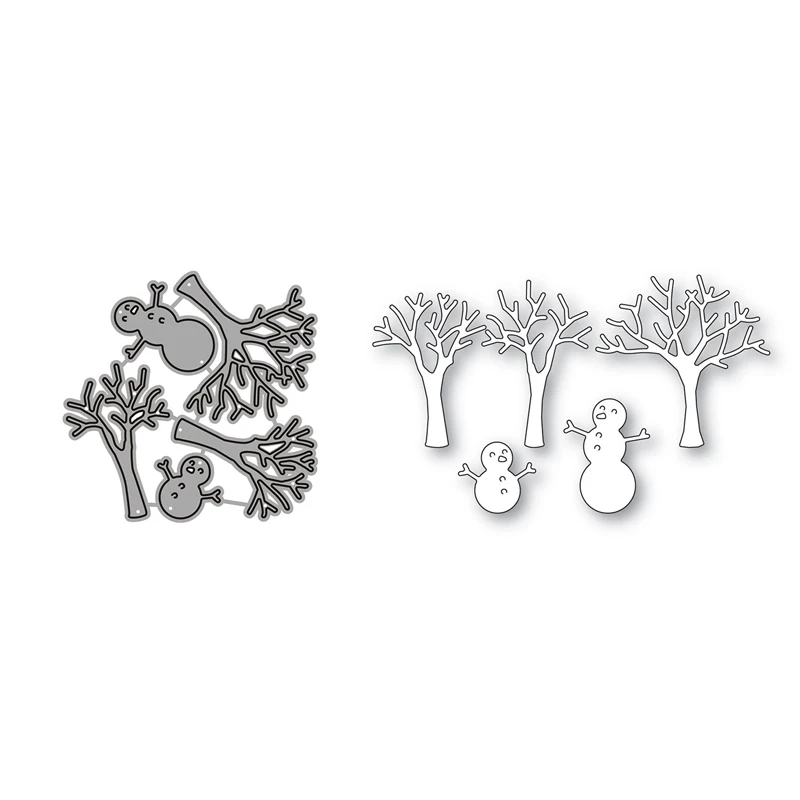 

Tree and Snowman Metal Cutting Dies for Scrapbooking Handmade Tools Mold Cut Stencil New 2021 DIY Card Make Mould Model Craft