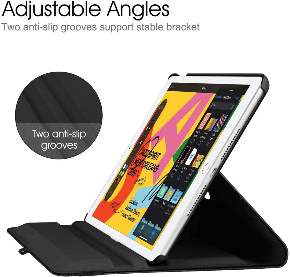 Для iPad 10 2 2019 умный чехол с поворотом на 360 градусов для Apple 7 го поколения A2200 A2198 A2232