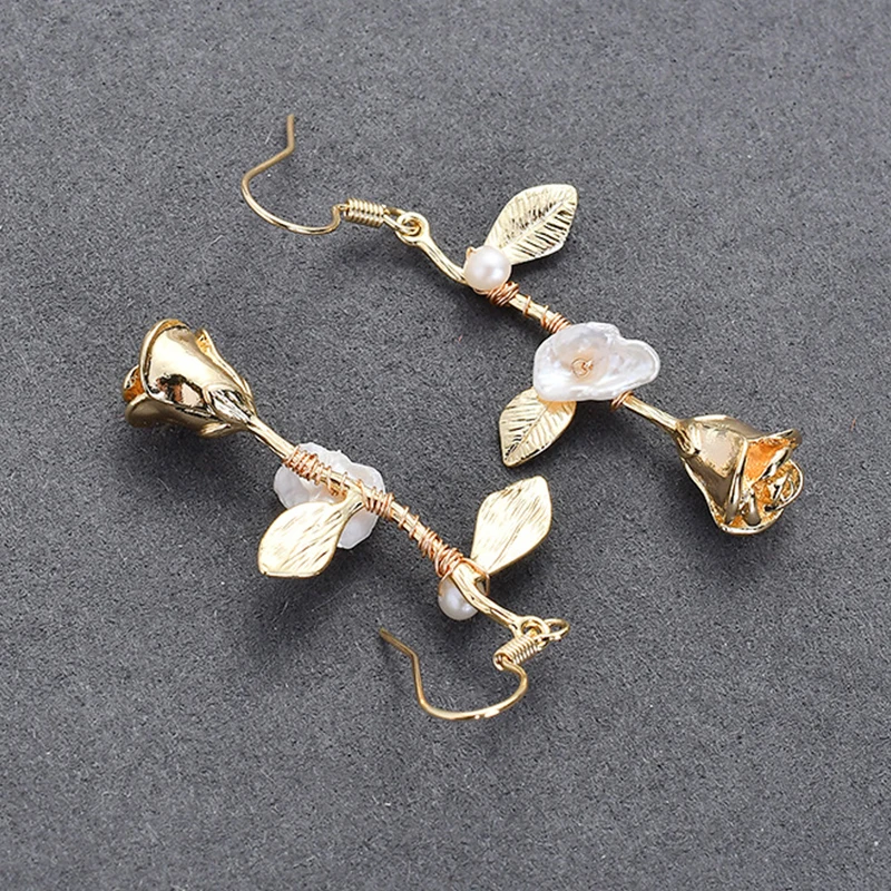 Новое поступление 3 вида стилей модные висячие серьги золотой цвет цветочный