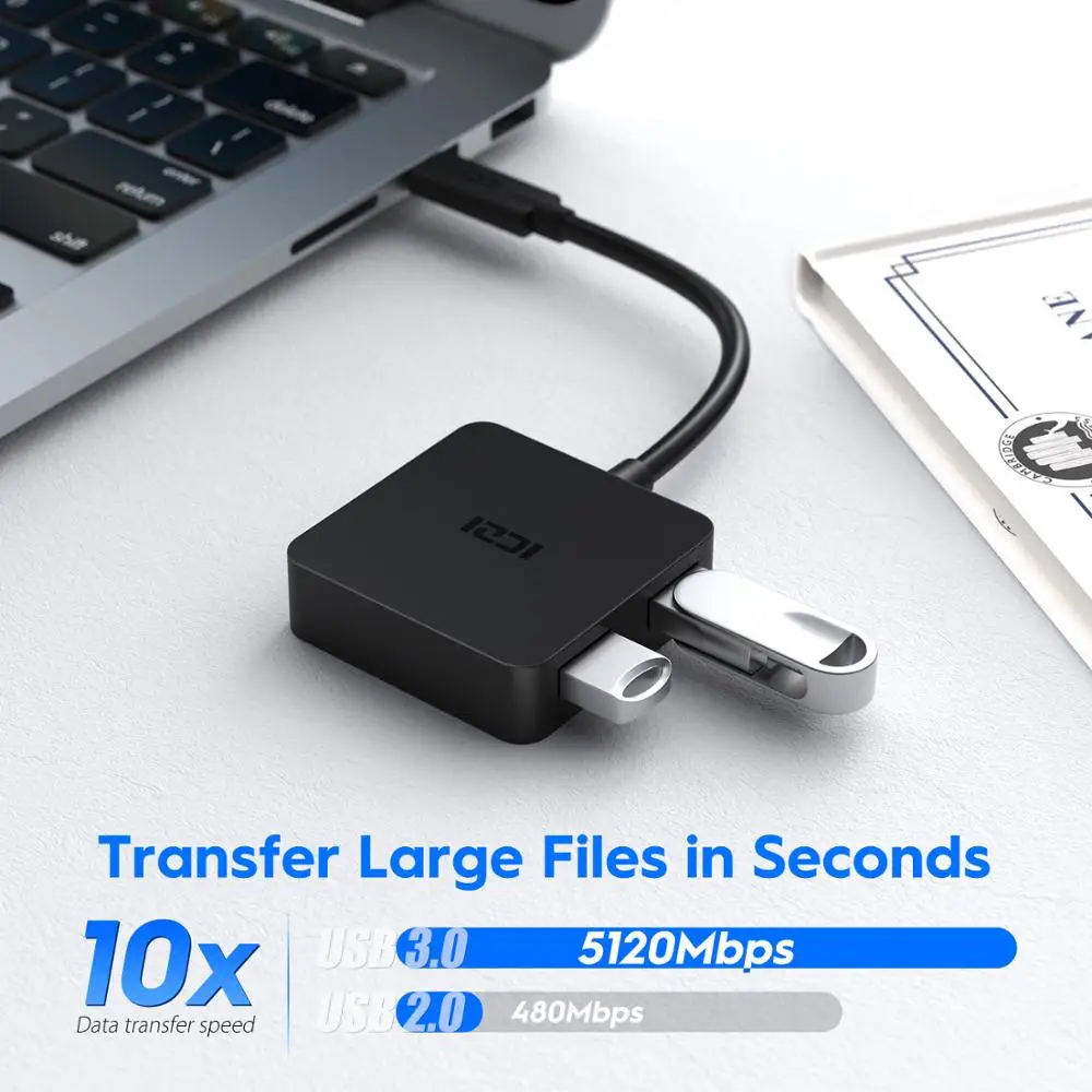 ICZI USB C до 4 3 0 портов концентратор Высокоскоростной Thunderbolt type адаптер для MacBook Pro