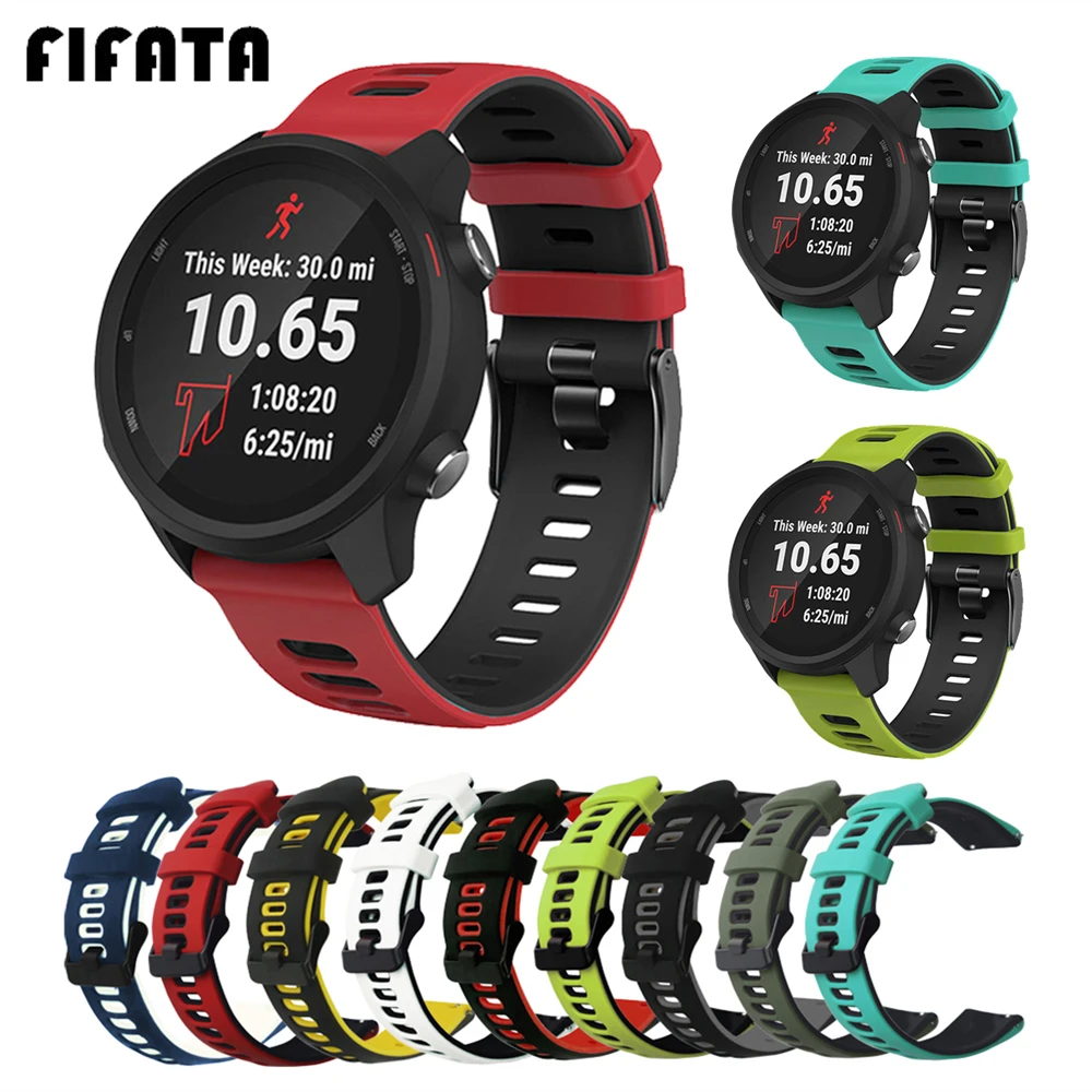 FIFATA Smart Watch Band For Garmin Forerunner 245 Silicone Bracelet Strap For Garmin Vivoactive 3 4/Forerunner245M 645 Wristband