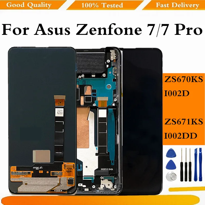 

Original AMOLED For Asus Zenfone 7 ZS670KS Lcd Display Screen Touch Panel Digitizer Frame For Zenfone7 Pro ZS671KS I002DD