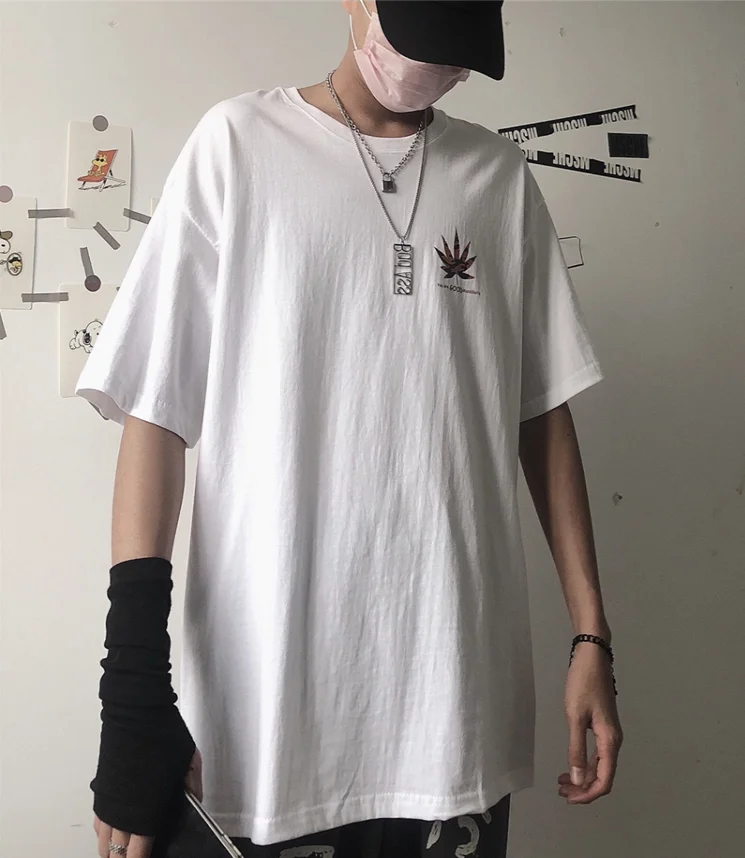 

YTX025 Men's Korean Trend Loose Half Sleeve Clothes Couple Five-point Sleeve Printed Short Sleeve T-shirt