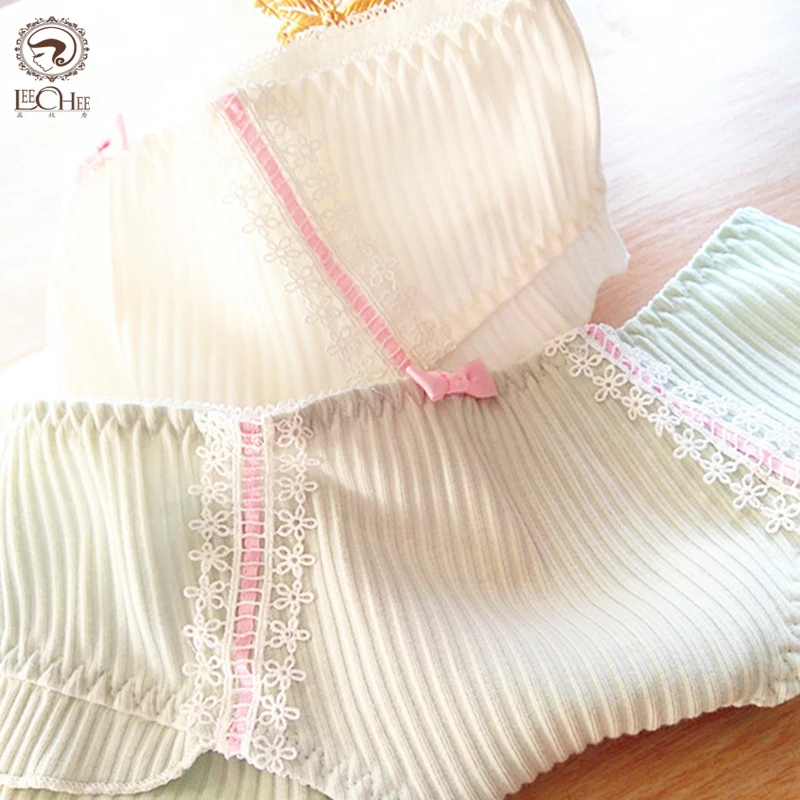 

Cute Japanese Panties Women Cotton Underwear Women Vintage Striped Mid Waist Briefs Lingerie Sexy Ropa Interior Femenina Fashion