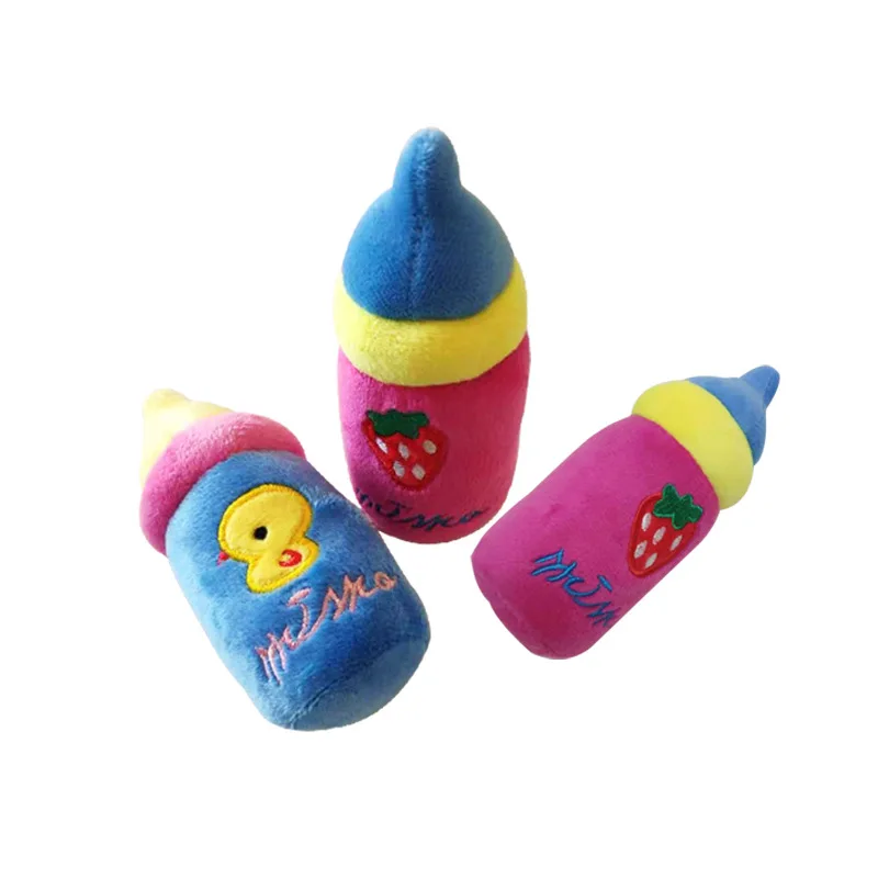 

Pet dog plush vocal bite-resistant molar dog toy plush baby bottle，Q260