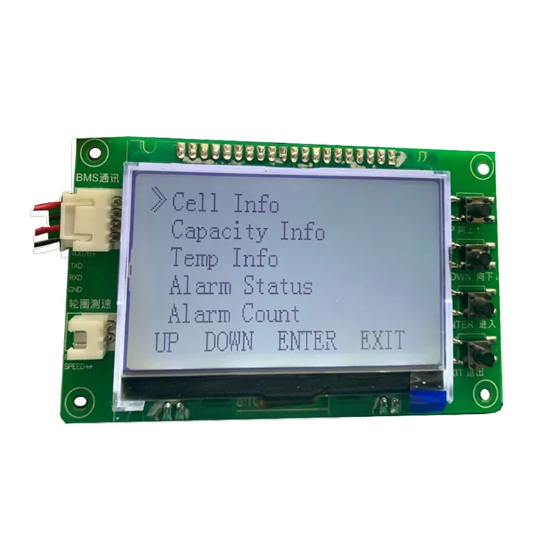 LCD Screen BMS 14S 30A/40A/60A активный bms 48V литий-ионный смарт bms pcm с android Bluetooth app UART bms wi-Fi программное обеспечение(APP) монитор - Цвет: LCD Screen