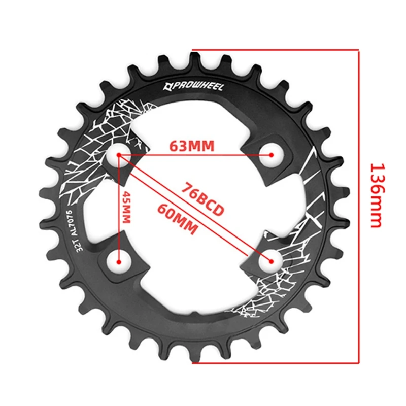 

Новинка 2021, алюминиевая Звездочка 76BCD для горного велосипеда, Звездочка для 8/9/10/11S стальной цепи/велосипедные детали из сплава