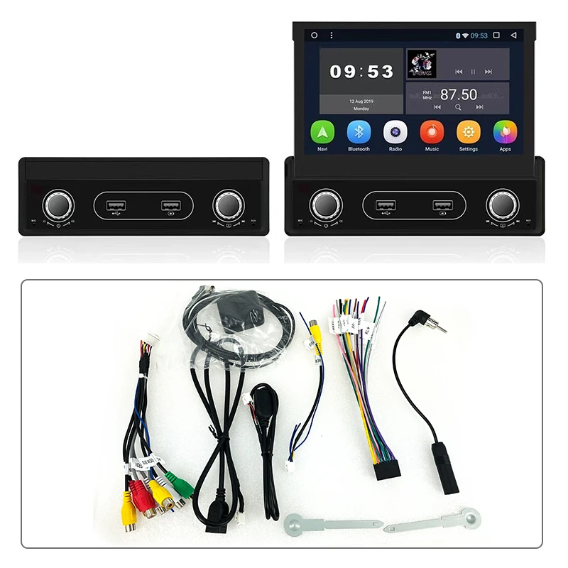 Стереоприемник MP5 1 DIN с выдвижным экраном 7 дюймов HD Wi-Fi Android 9 0 автомагнитола