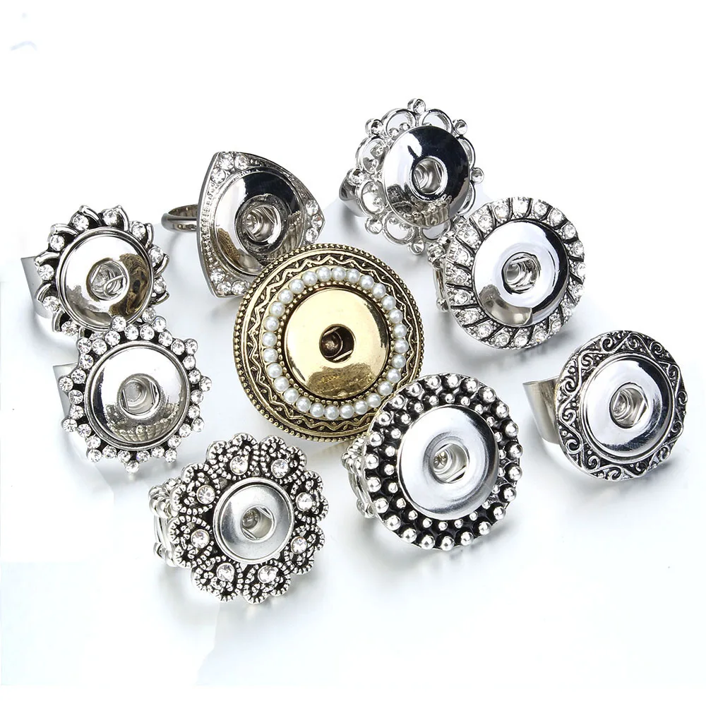 Женское и мужское Винтажное кольцо с кристаллами регулируемое эластичное 18 мм