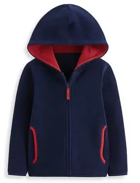 hooded navy Г. Осенняя детская одежда однотонный тонкий флисовый кардиган на молнии с длинными рукавами, куртки для мальчиков и девочек, детская верхняя одежда, пальто - Цвет: hooded navy