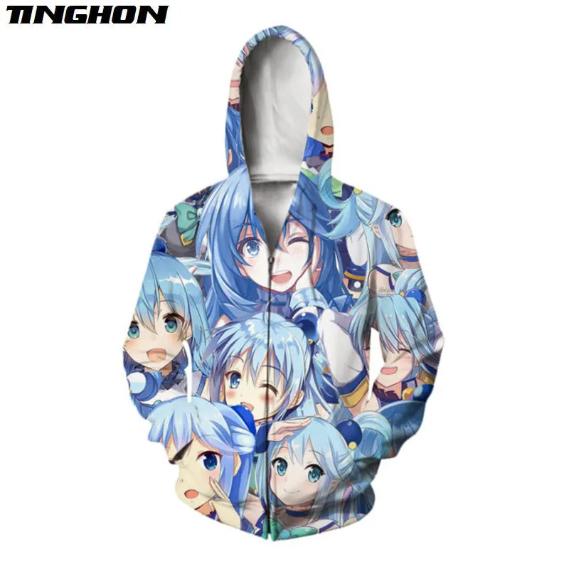 Новая толстовка с капюшоном в стиле аниме классная уличная Синяя принтом хип-хоп