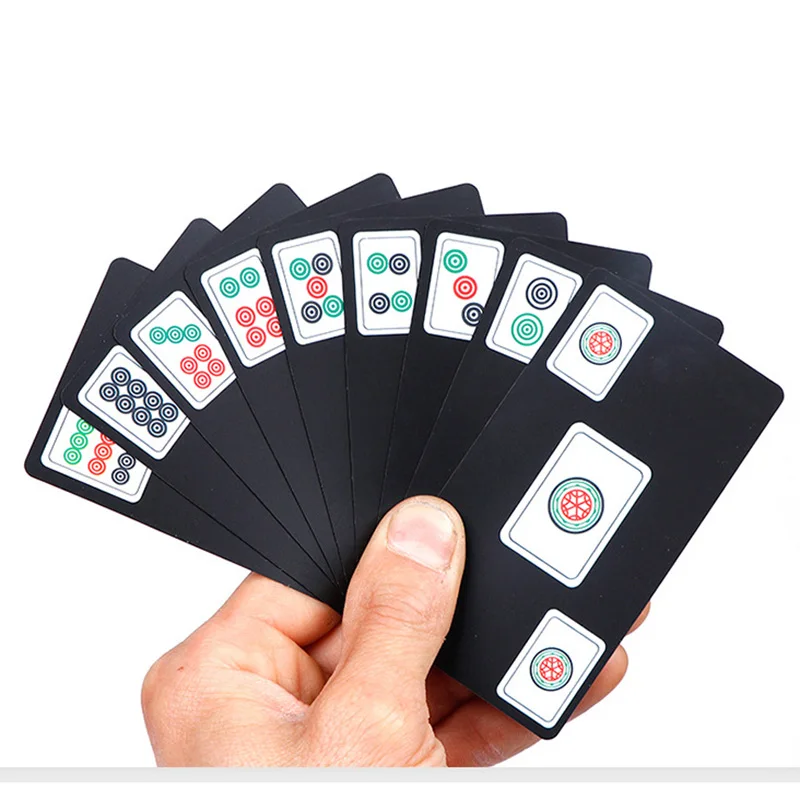 

Hot Sale 148 PCS Mahjong Cards Board Game PVC Frosted Plastic Cards Waterproof Travel Mahjong send Dice/Bag Family Game